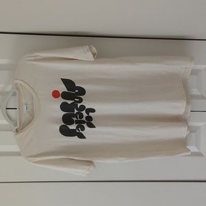 Clare V. Graphic Print Scoop Neck T-Shirt  Paris Los Angeles size L